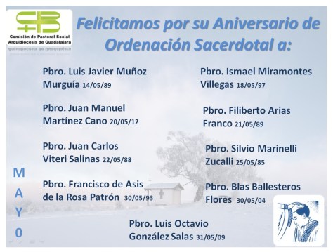 Aniversarios Ord. Sac.