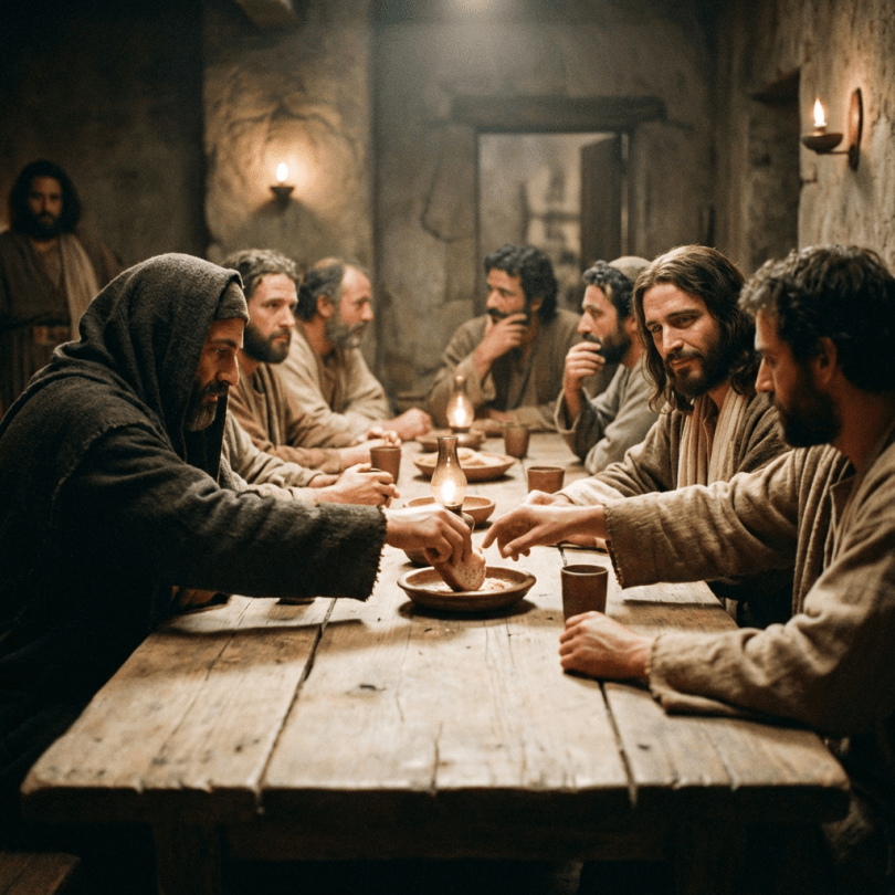 Last Supper Judas betrayal scene